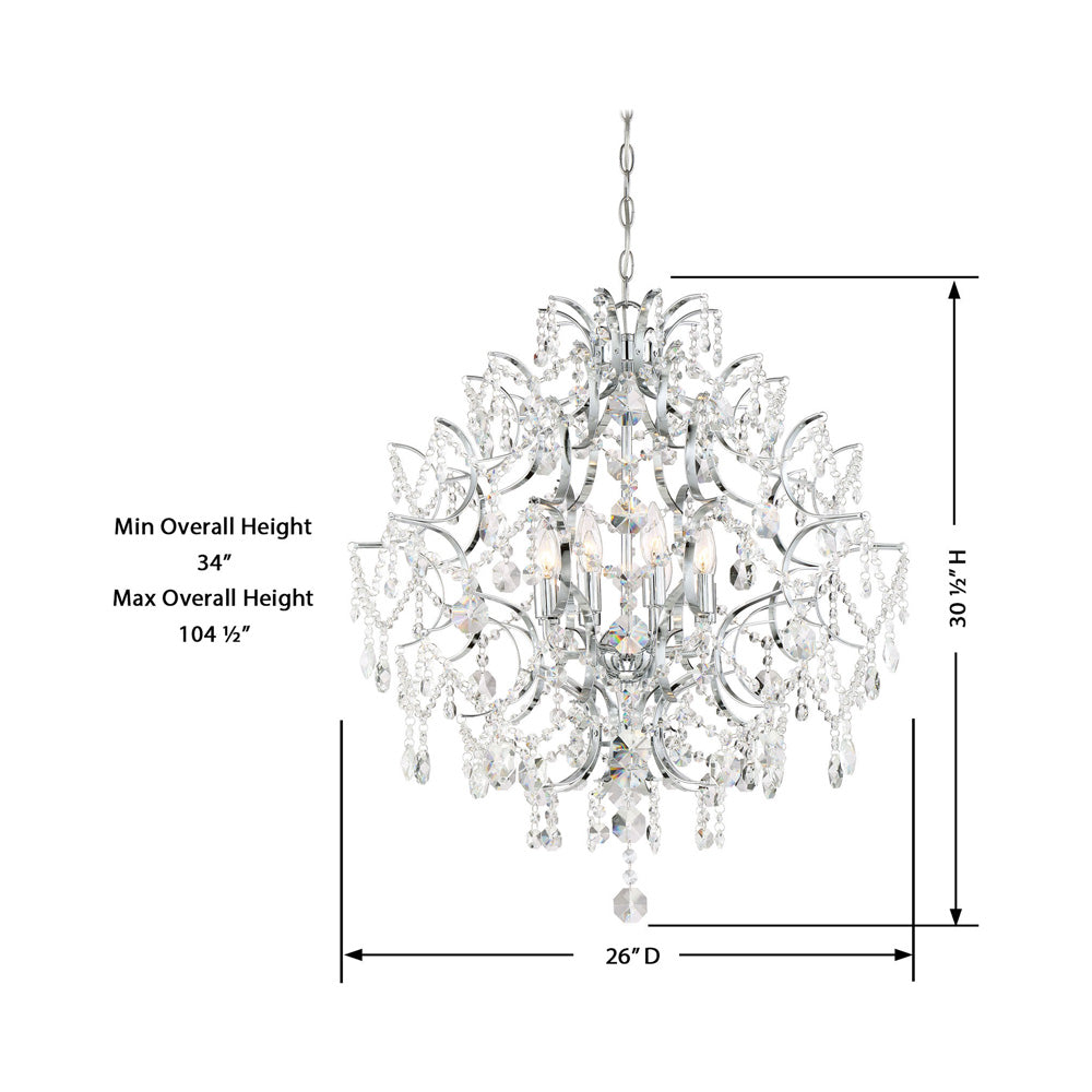 Isabella’s Crown Chandelier - line drawing.