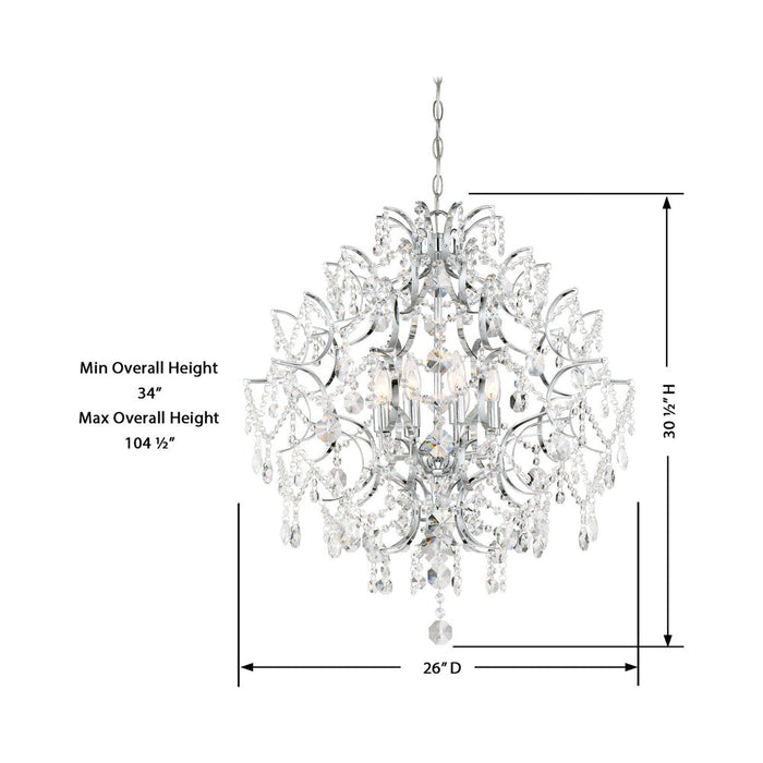 Isabella’s Crown Chandelier - line drawing.
