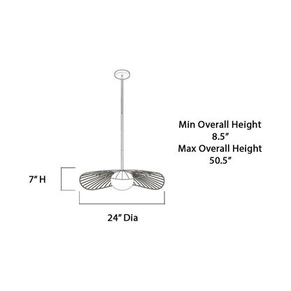 Langley Pendant Light - line drawing.