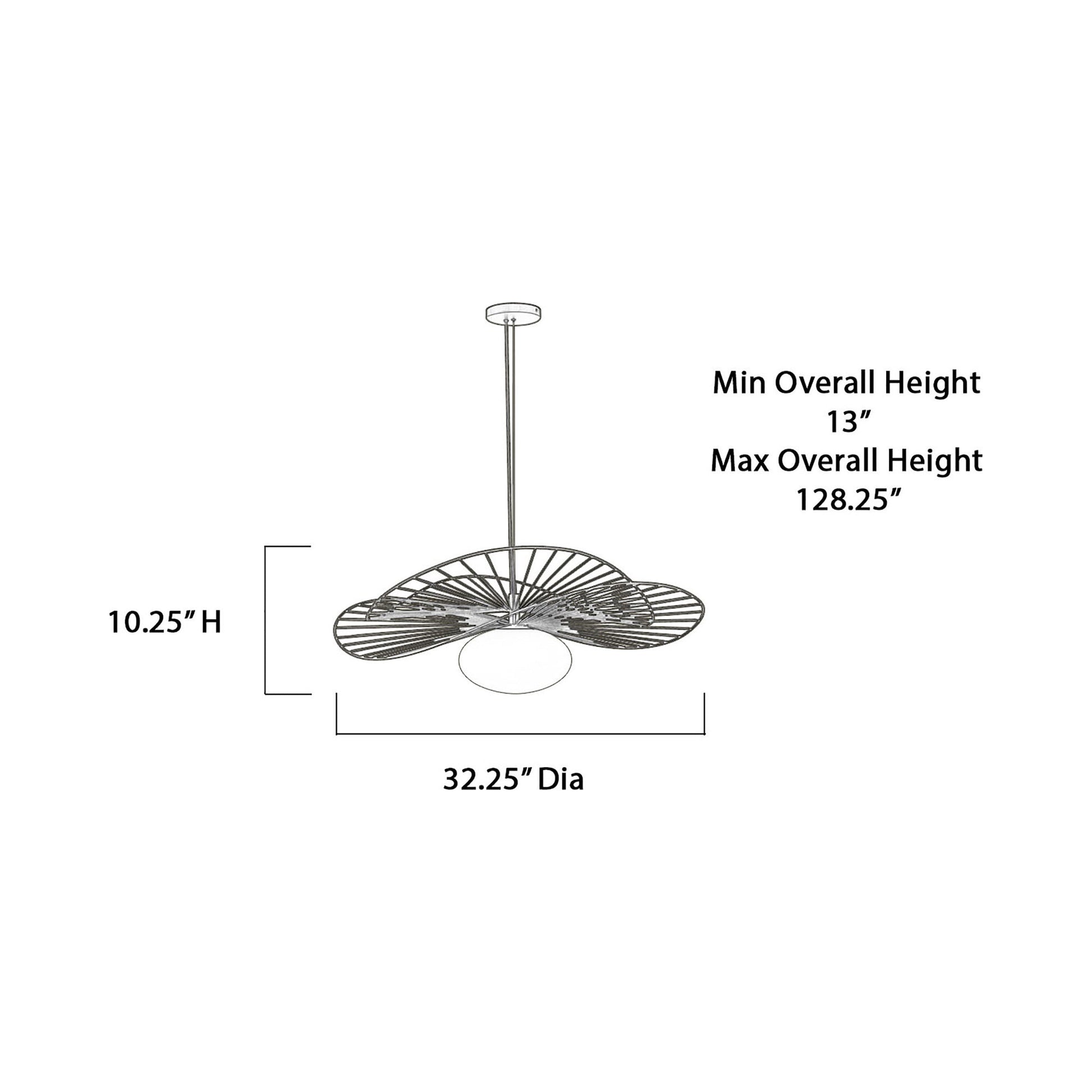 Langley Pendant Light - line drawing.