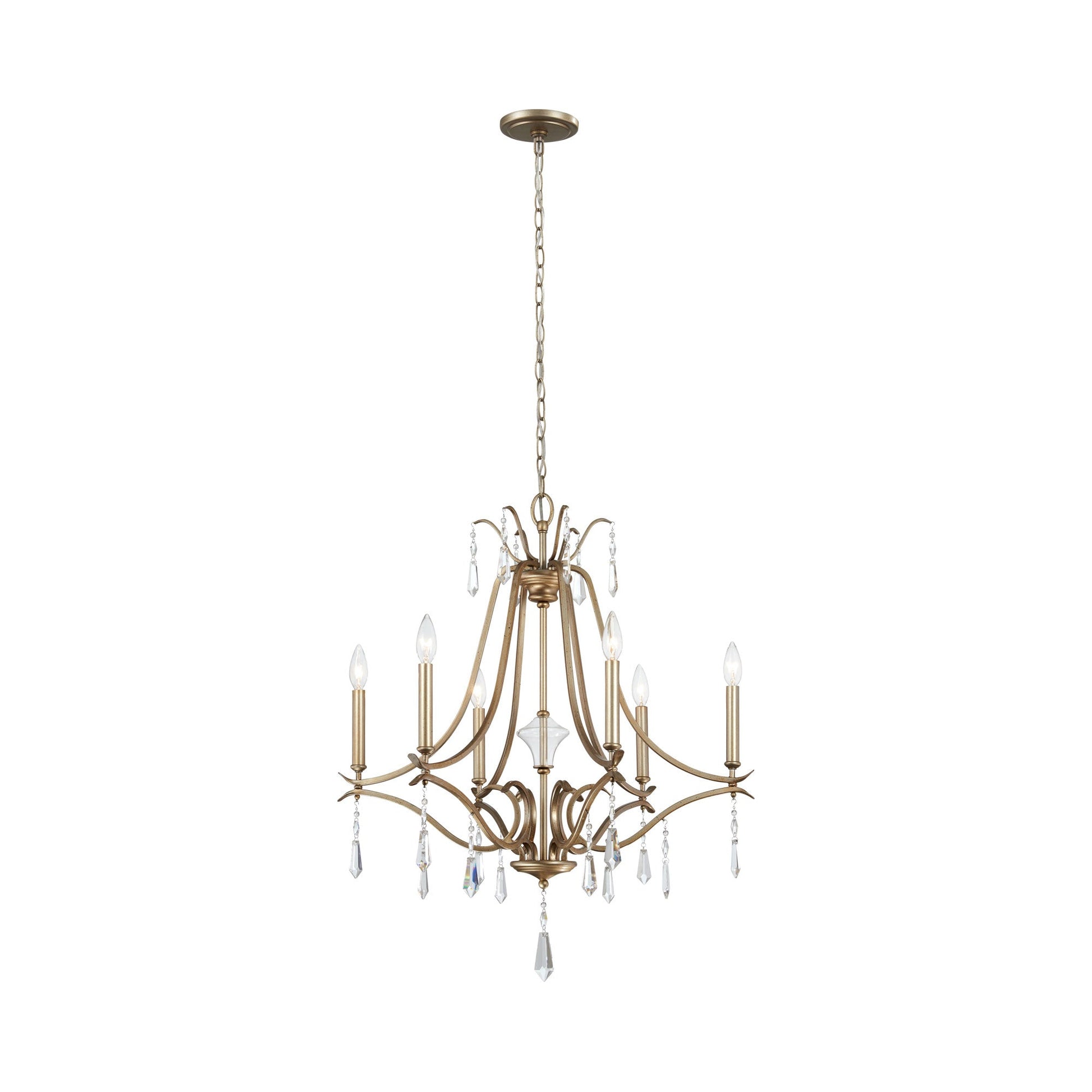 Laurel Estate Chandelier in Brio Gold (6-Light).