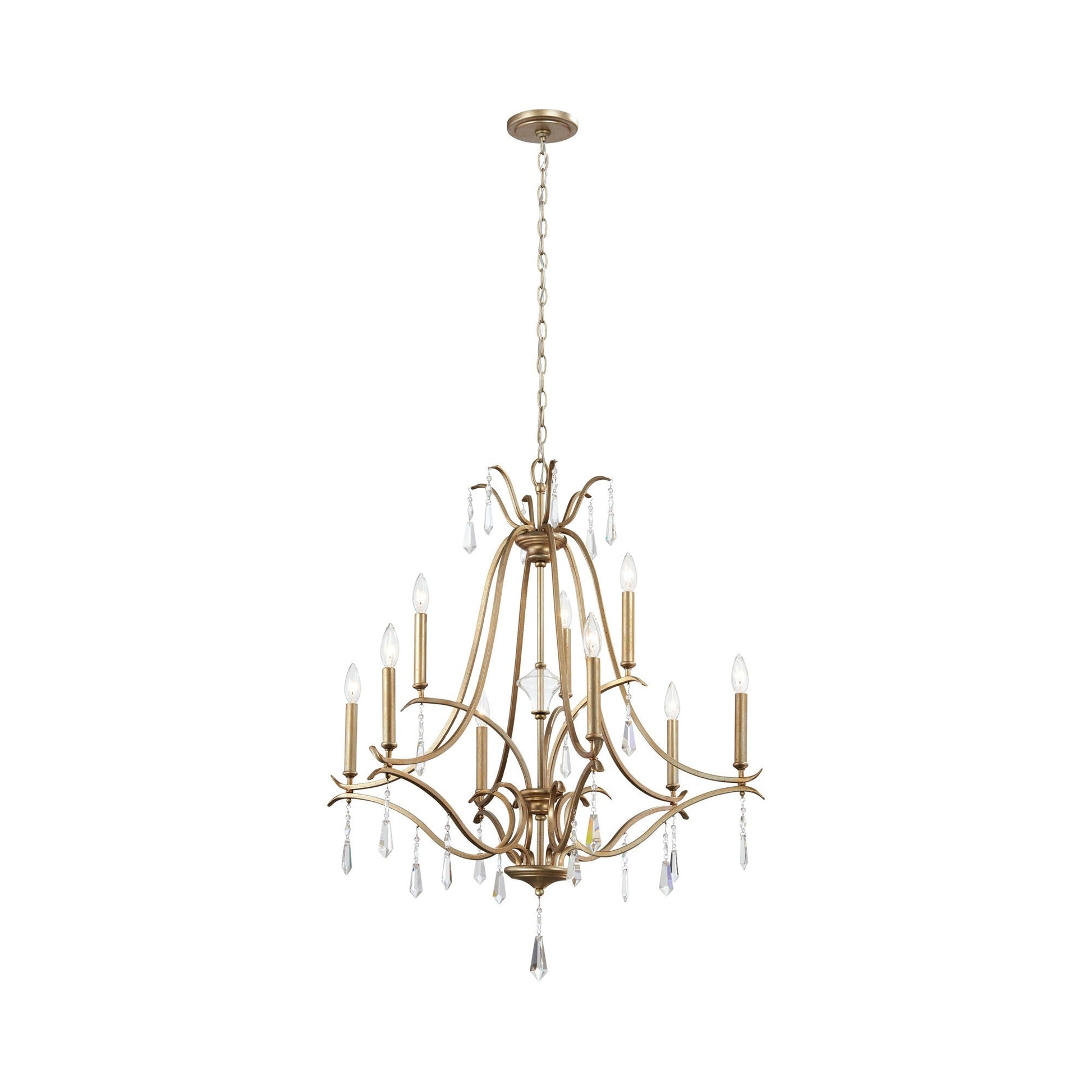 Laurel Estate Chandelier in Brio Gold (9-Light).