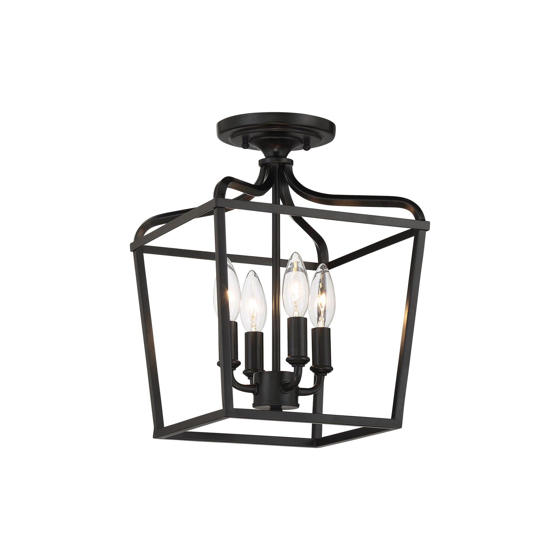 Laurel Estate Foyer Semi Flush Mount Ceiling Light in Coal (Small).