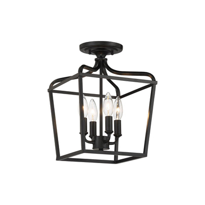 Laurel Estate Foyer Semi Flush Mount Ceiling Light in Coal (Small).