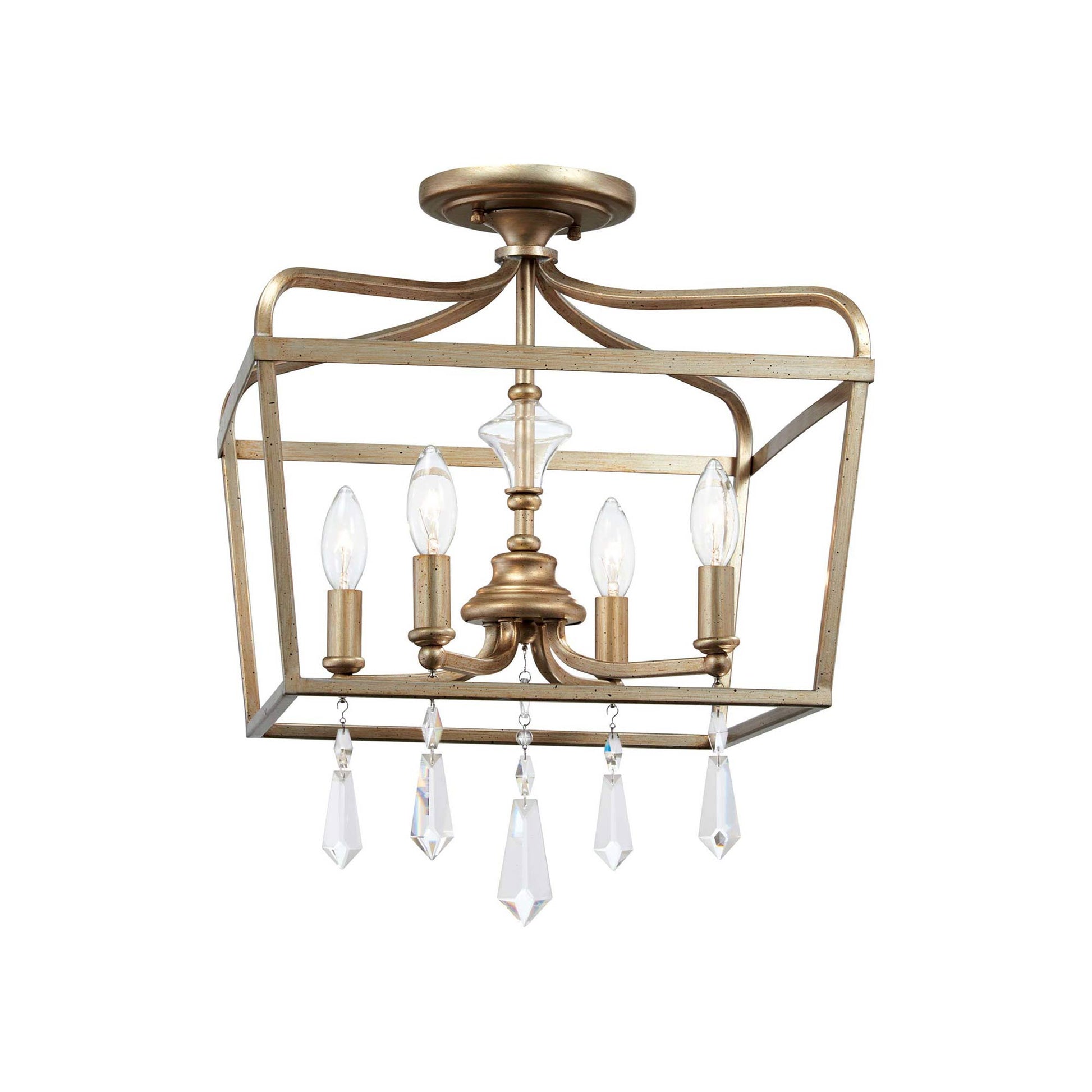 Laurel Estate Foyer Semi Flush Mount Ceiling Light in Brio Gold (Medium).
