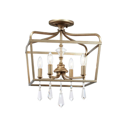 Laurel Estate Foyer Semi Flush Mount Ceiling Light in Brio Gold (Medium).