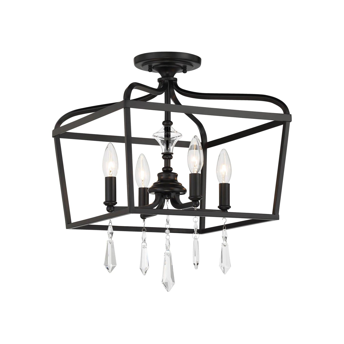 Laurel Estate Foyer Semi Flush Mount Ceiling Light in Coal (Medium).