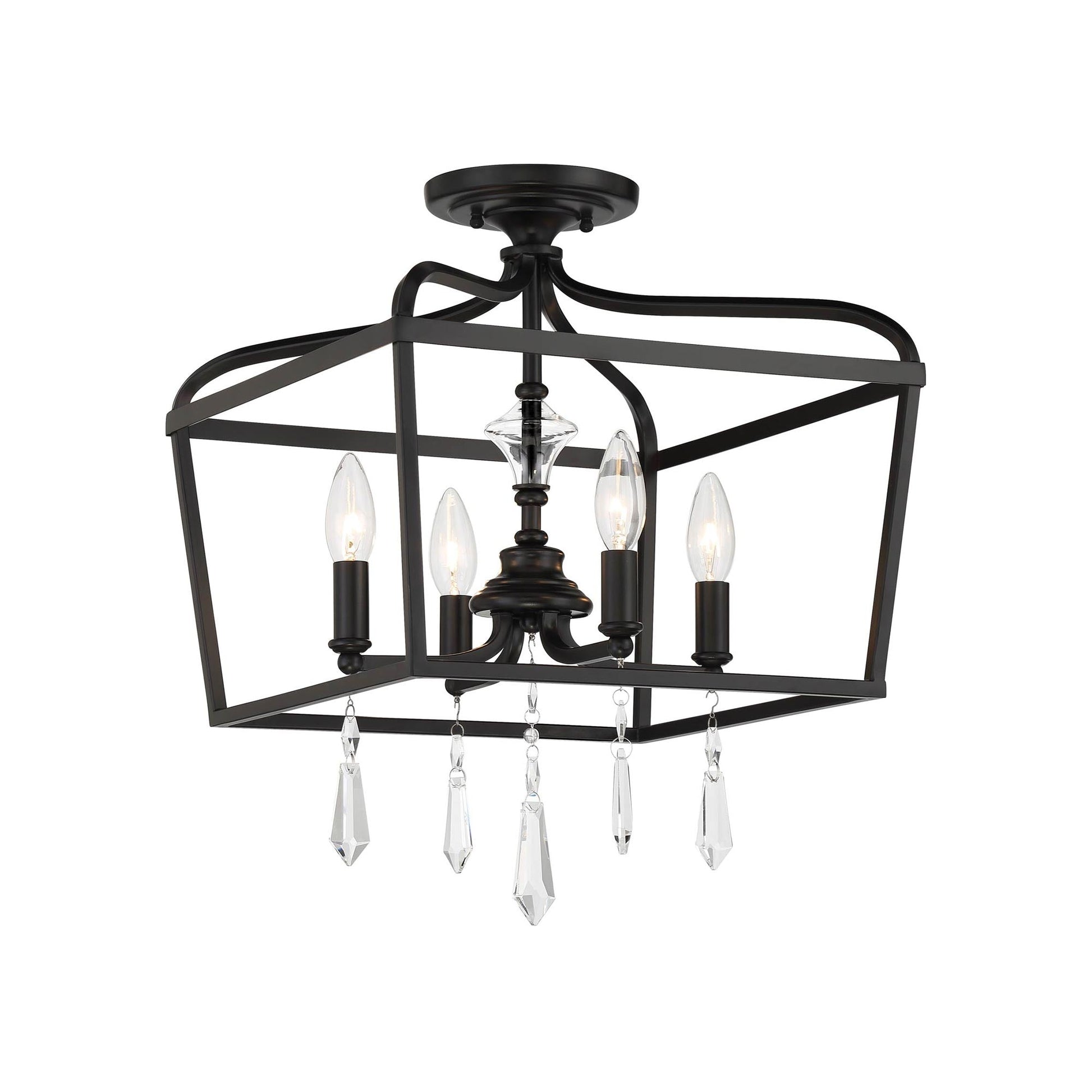 Laurel Estate Foyer Semi Flush Mount Ceiling Light in Coal (Medium).