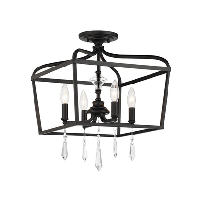 Laurel Estate Foyer Semi Flush Mount Ceiling Light in Coal (Medium).