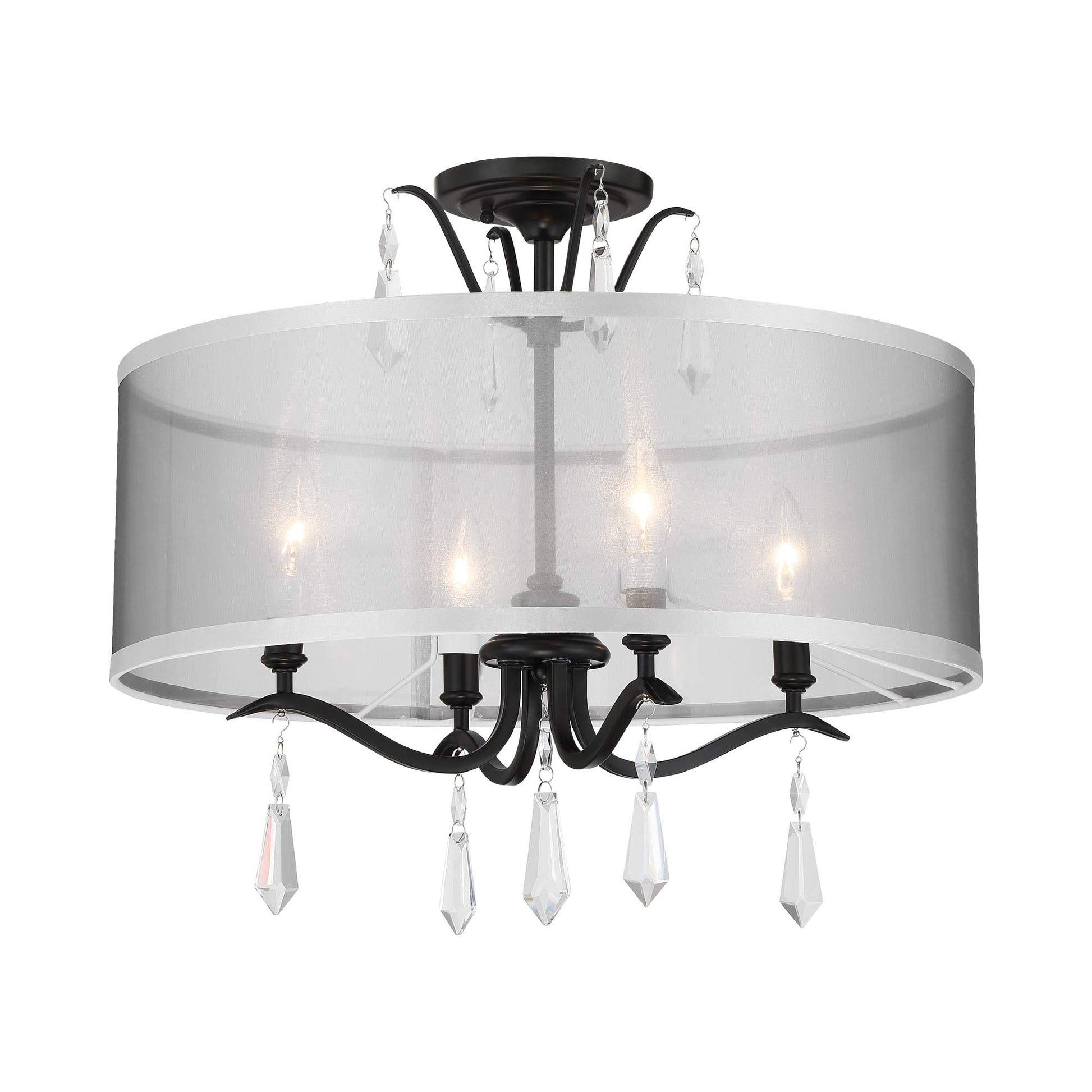 Laurel Estate Semi Flush Mount Ceiling Light in Coal.