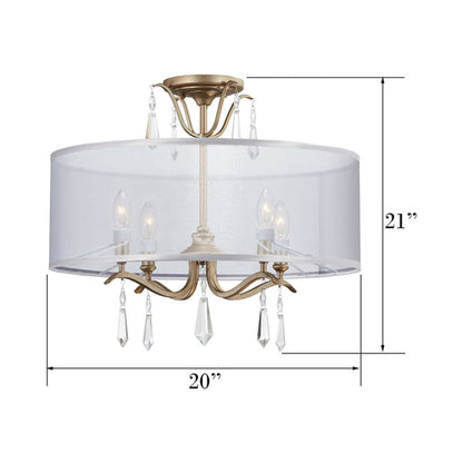 Laurel Estate Semi Flush Mount Ceiling Light - line drawing.