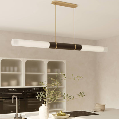 Linthor Linear LED Chandelier in kitchen.