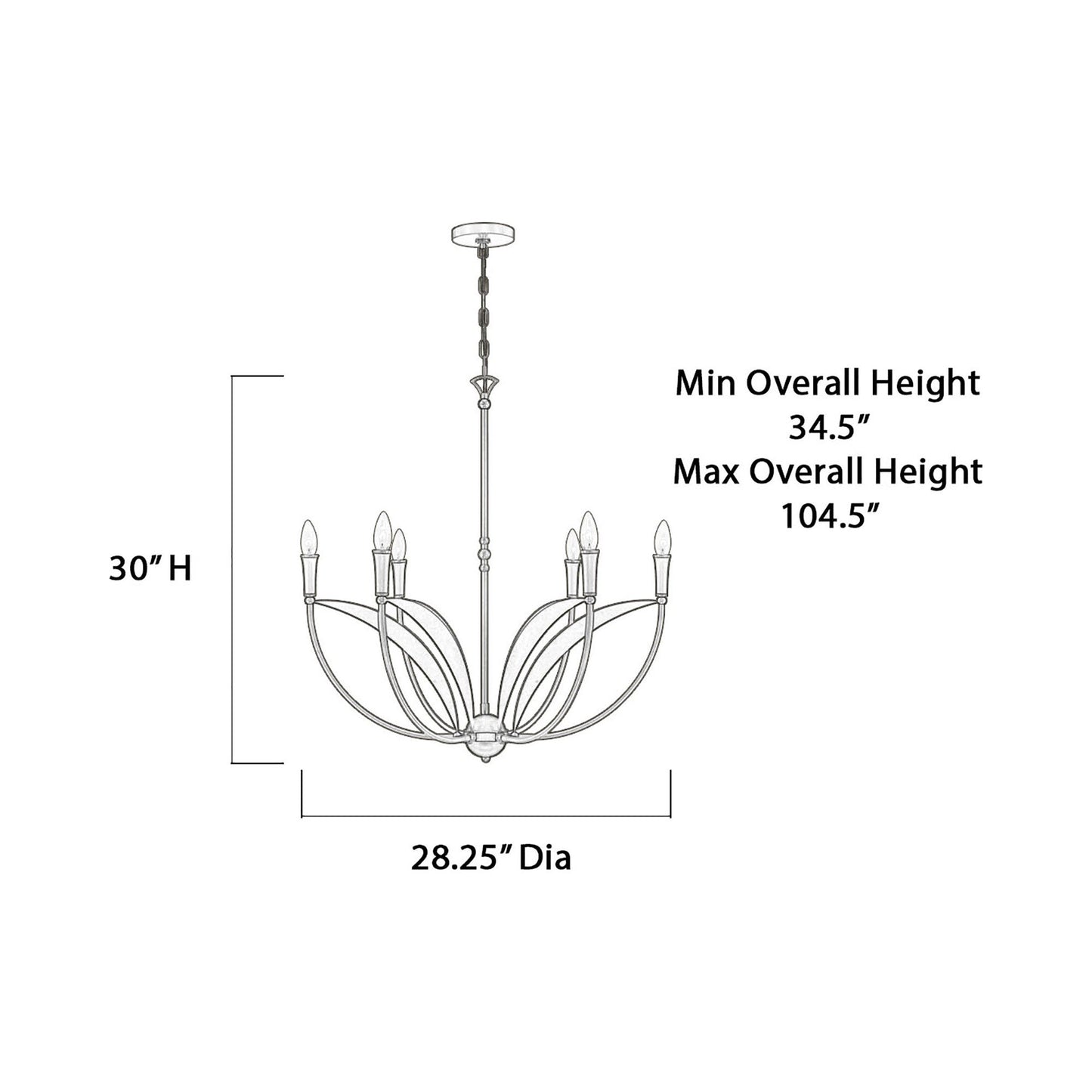 Miller Chandelier - line drawing.