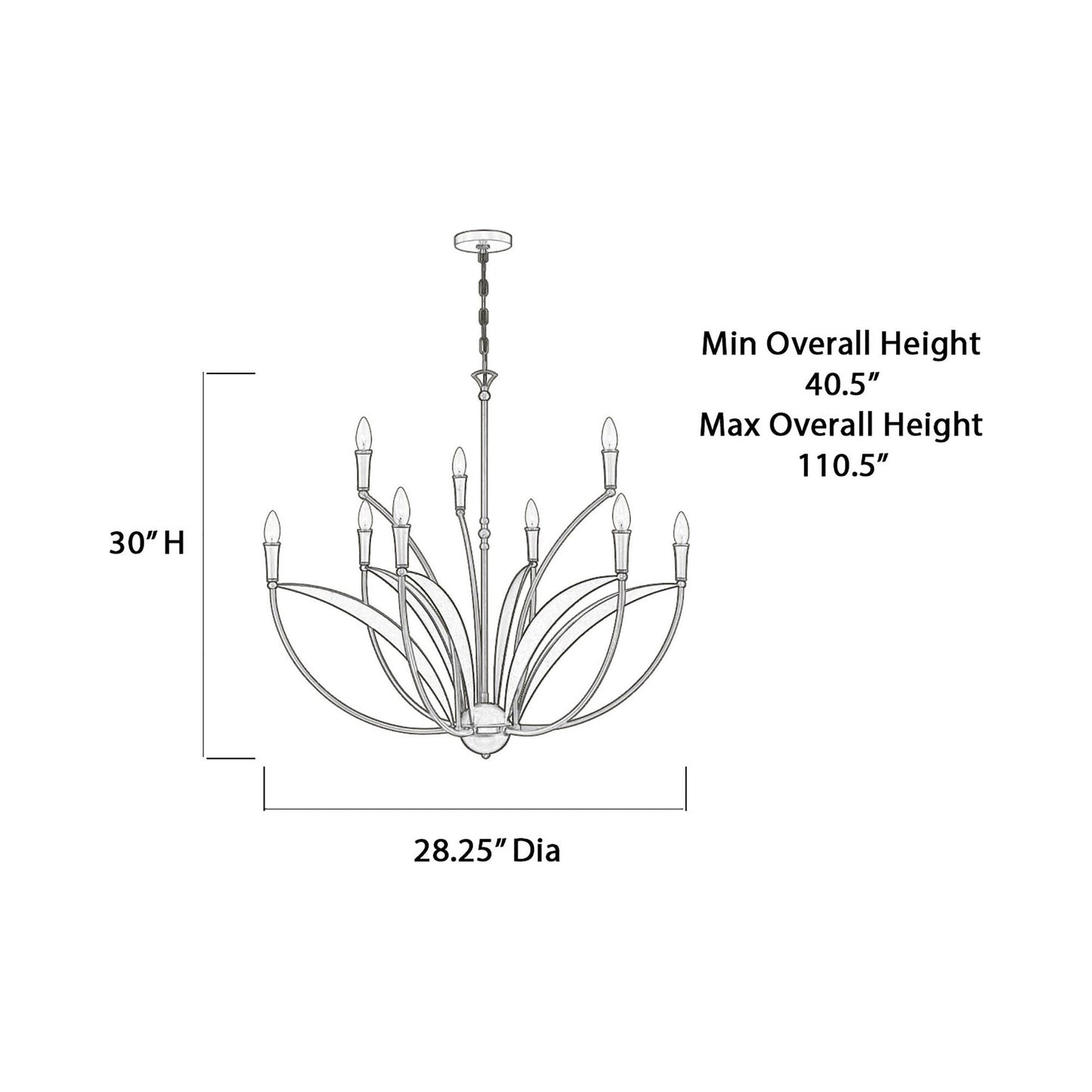 Miller Chandelier - line drawing.