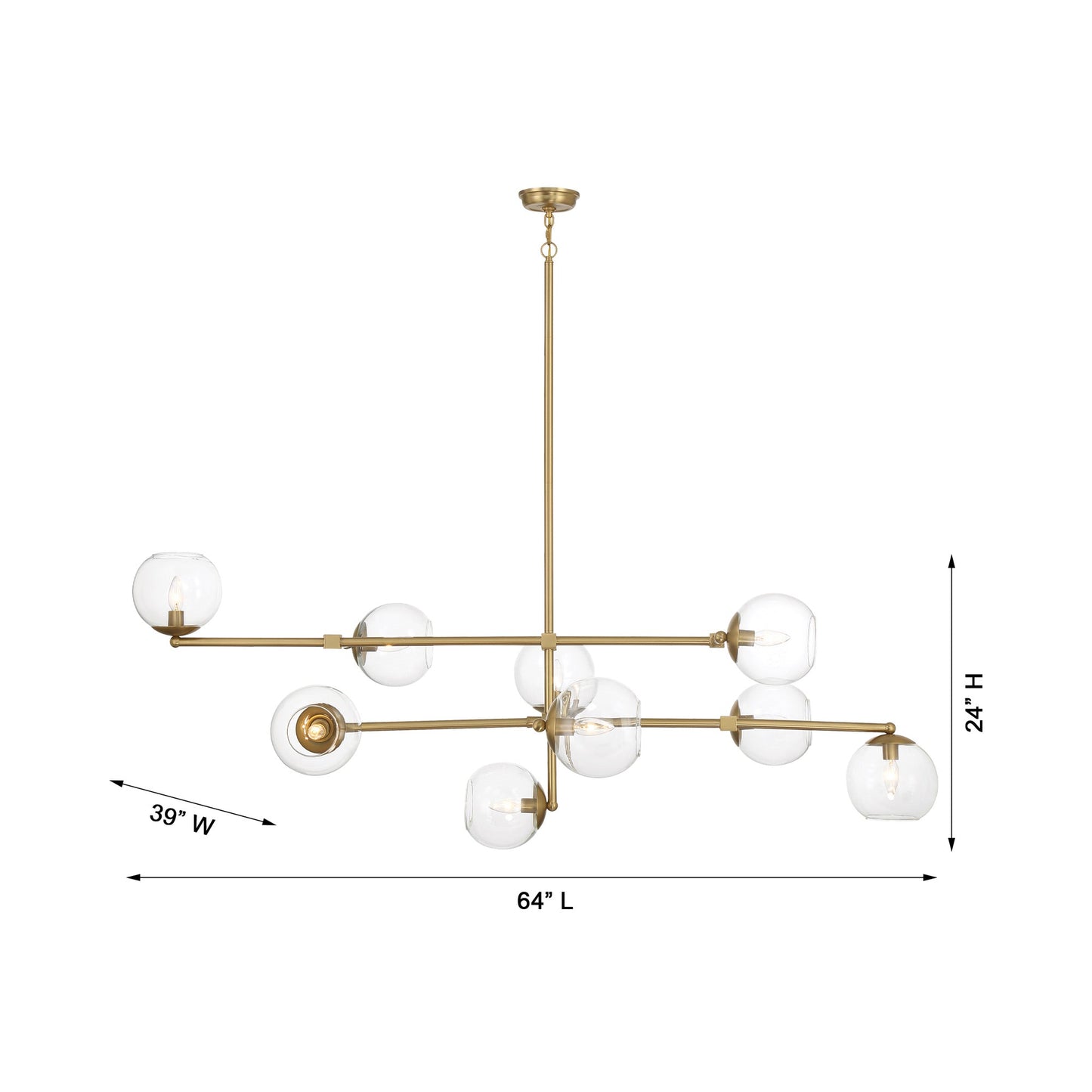 Millikan 1895 Pendant Light - line drawing.