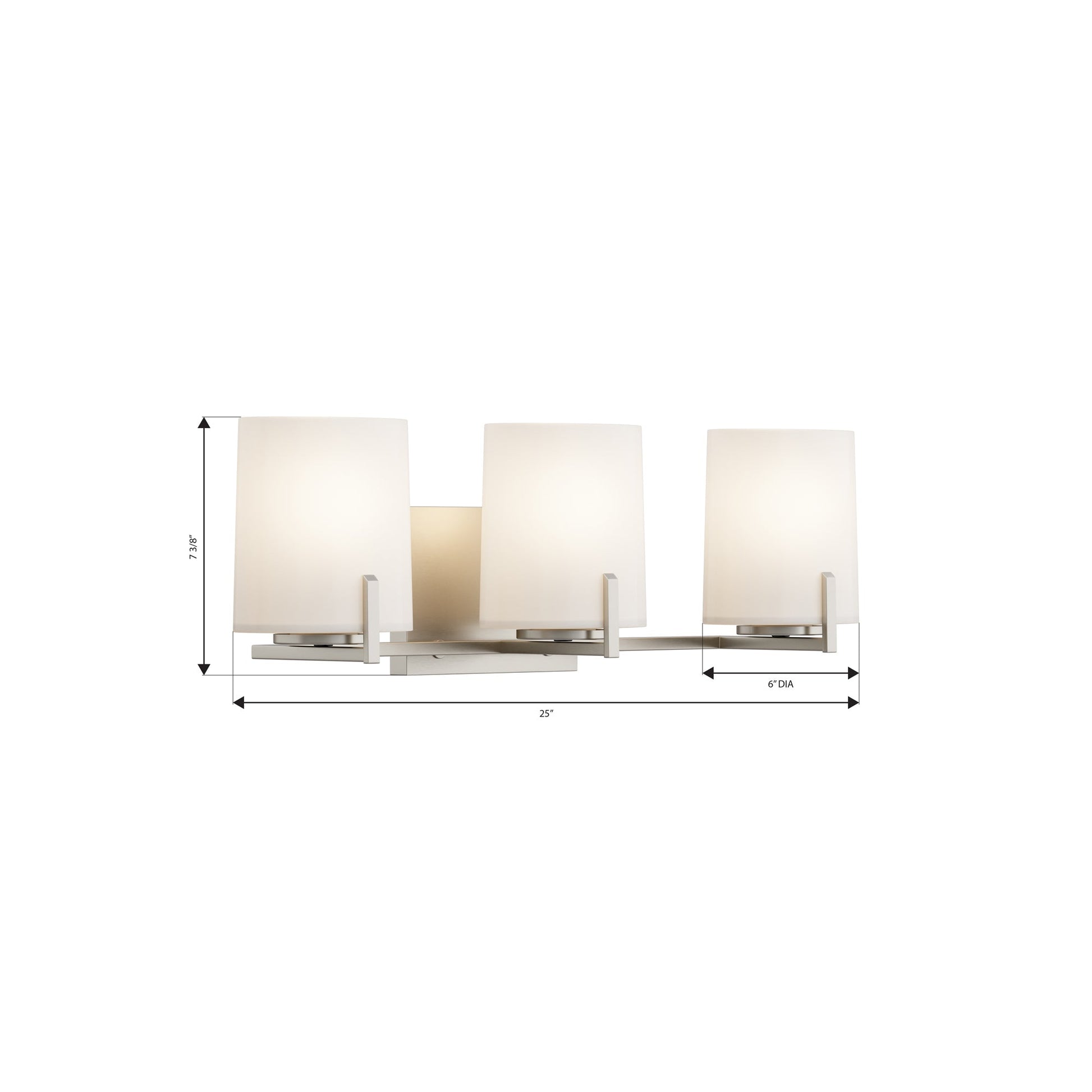 Mirelle Bath Vanity Light - line drawing.