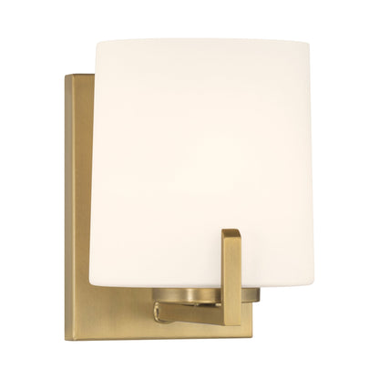 Mirelle Bath Wall Light in Legacy Brass.