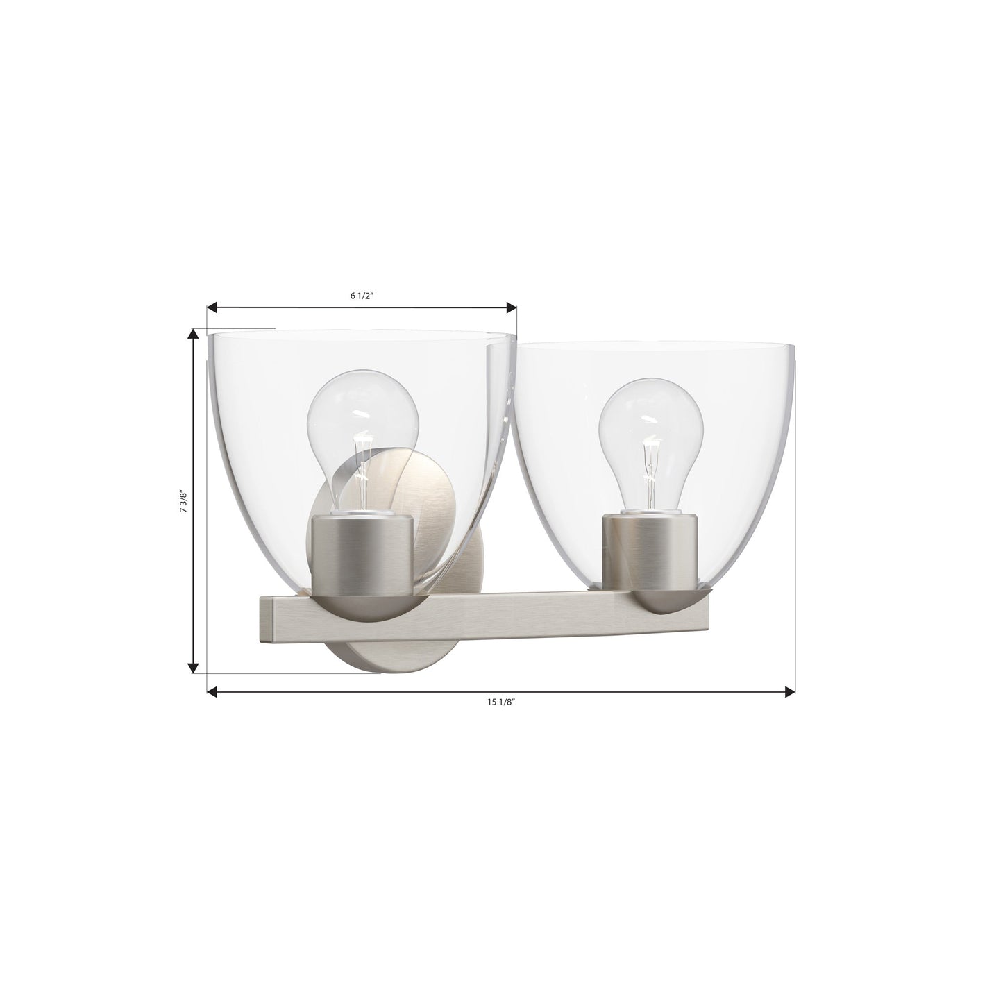 Noellea Bath Vanity Light - line drawing.