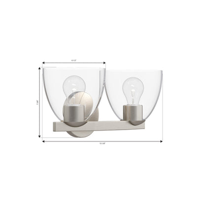 Noellea Bath Vanity Light - line drawing.