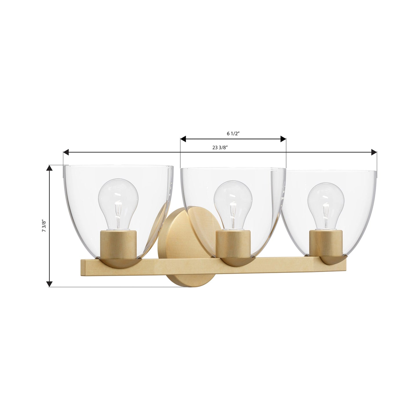 Noellea Bath Vanity Light - line drawing.