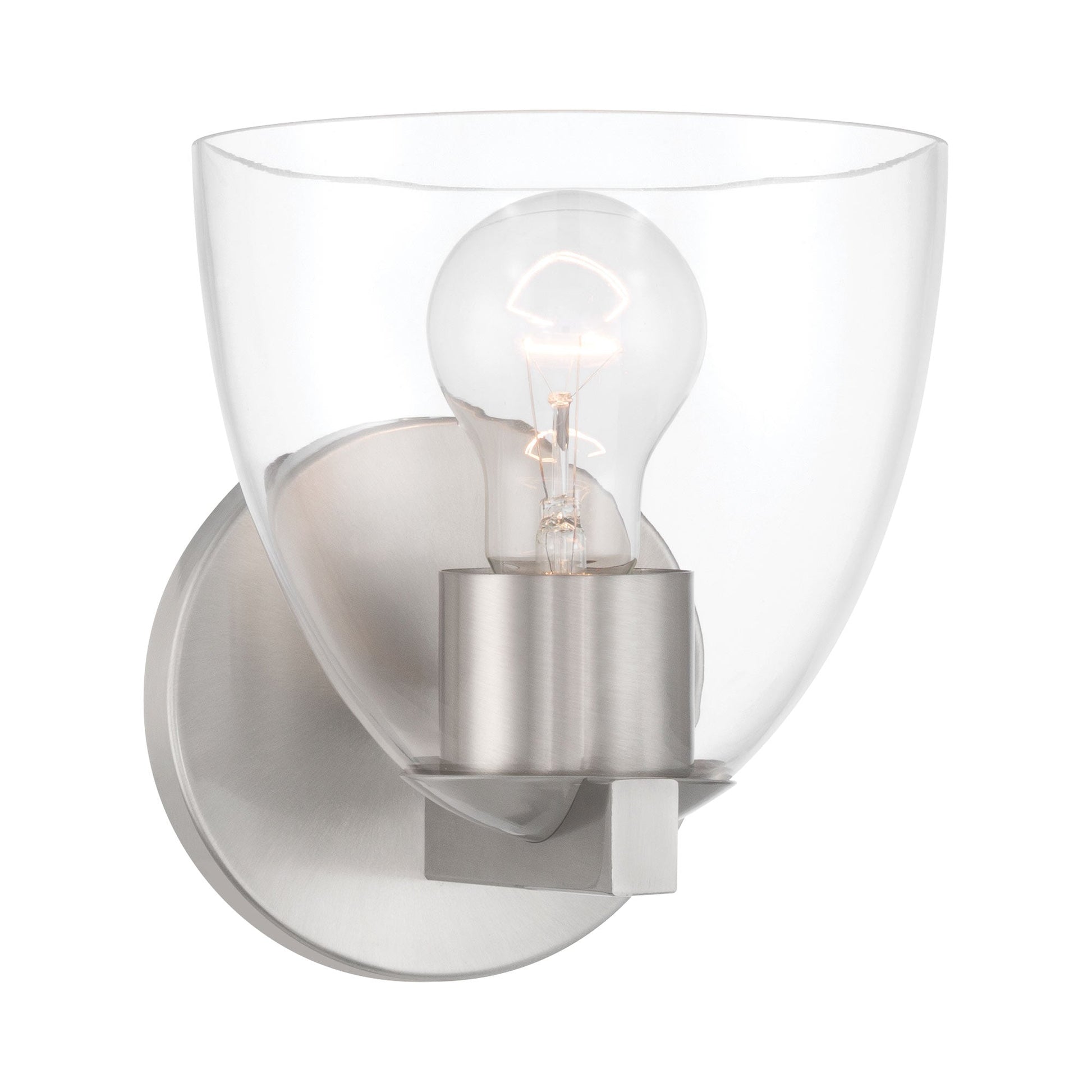 Noellea Bath Wall Light in Brushed Nickel.
