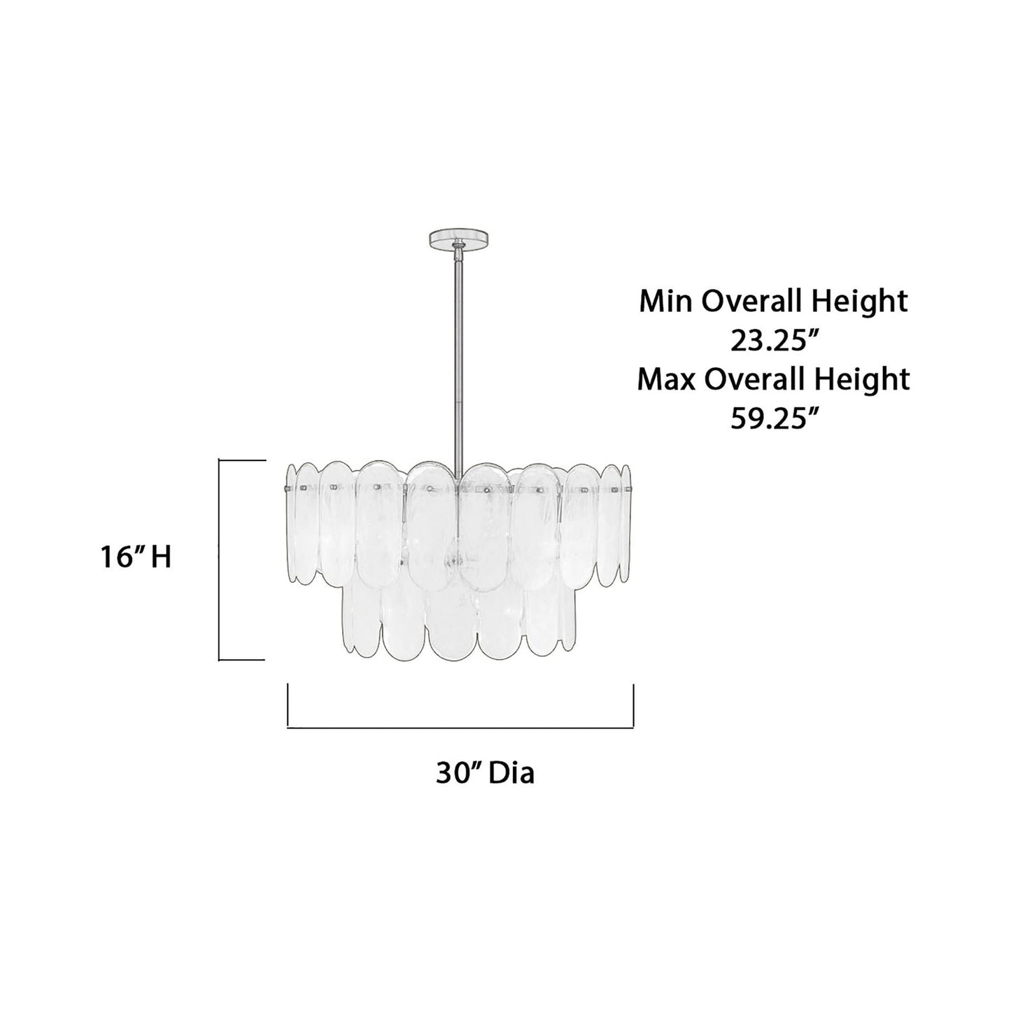 Oldmill Pendant Light - line drawing.