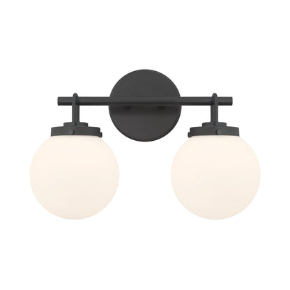Ortesa Bath Vanity Light in Dark Matte Black (2-Light).