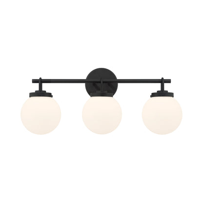 Ortesa Bath Vanity Light in Dark Matte Black (3-Light).