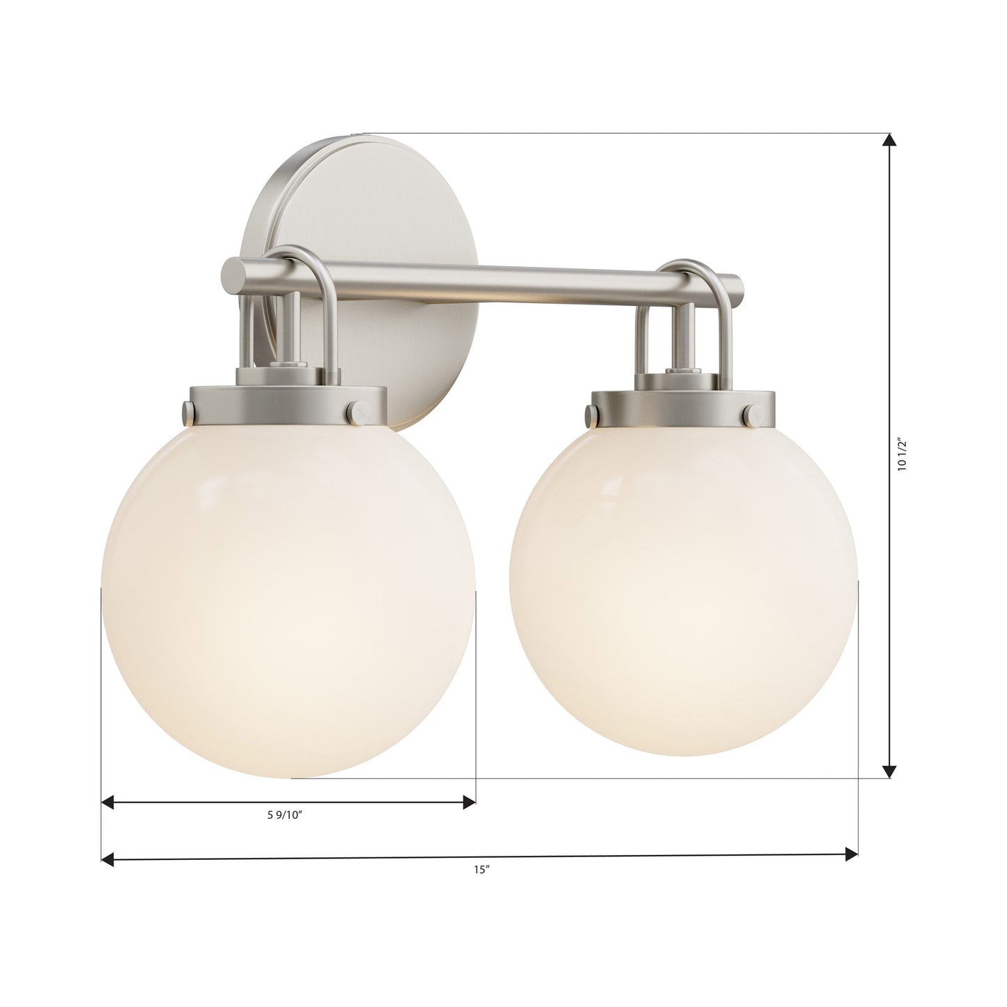 Ortesa Bath Vanity Light - line drawing.