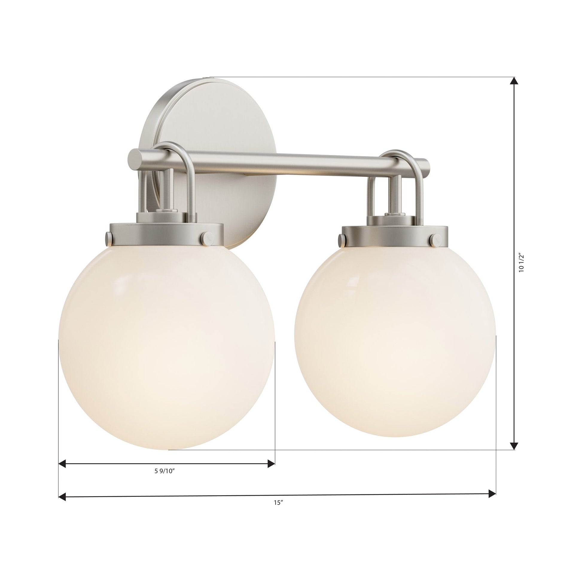 Ortesa Bath Vanity Light - line drawing.