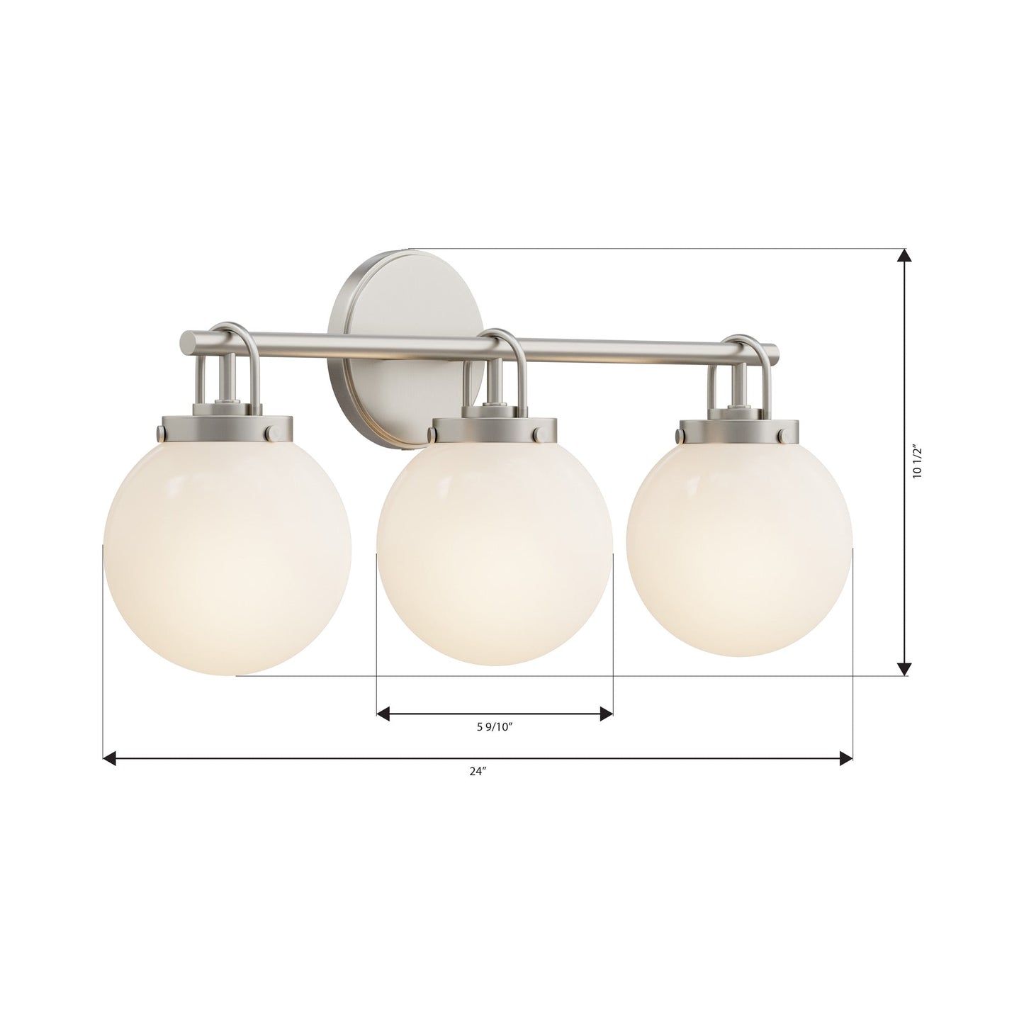 Ortesa Bath Vanity Light - line drawing.