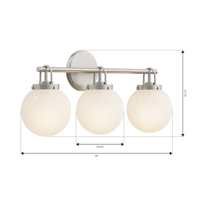 Ortesa Bath Vanity Light - line drawing.