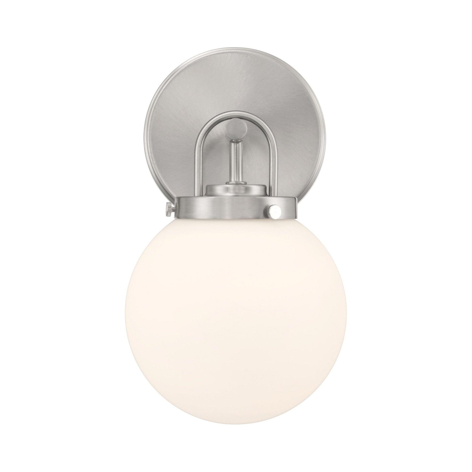 Ortesa Bath Wall Light in Brushed Nickel.