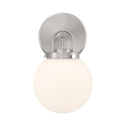 Ortesa Bath Wall Light in Brushed Nickel.