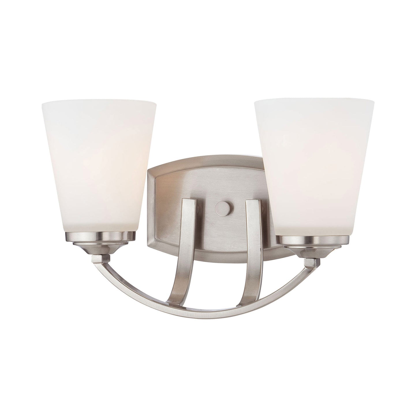 Overland Park Bath Vanity Light in Brushed Nickel (2-Light).