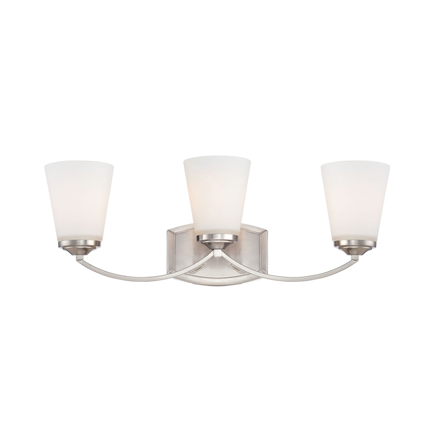 Overland Park Bath Vanity Light in Brushed Nickel (3-Light).