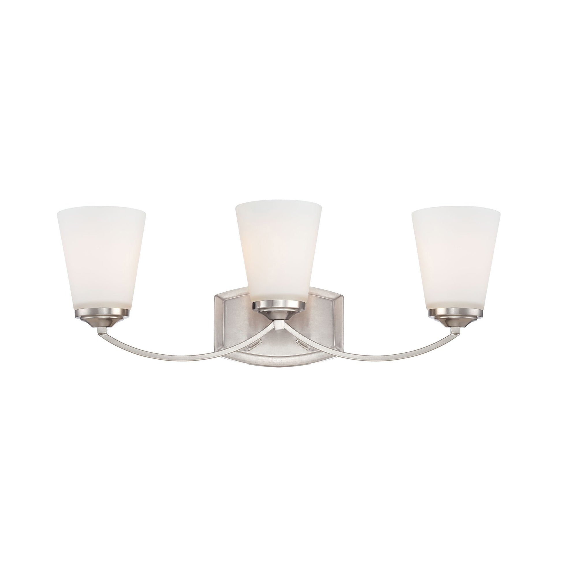 Overland Park Bath Vanity Light in Brushed Nickel (3-Light).