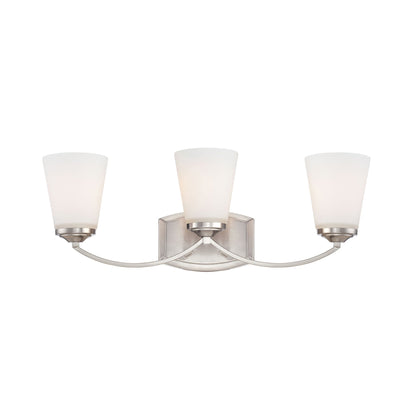 Overland Park Bath Vanity Light in Brushed Nickel (3-Light).