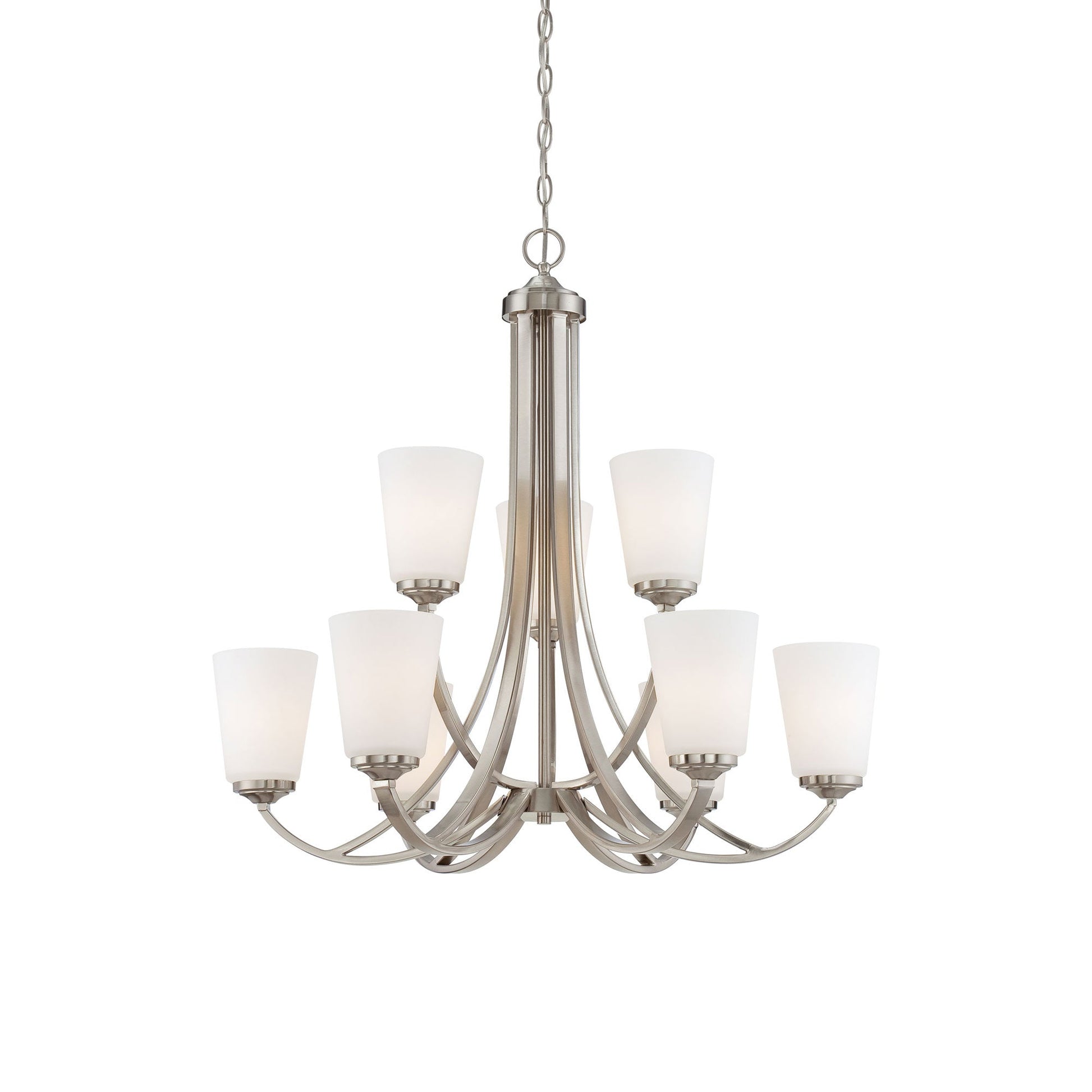 Overland Park Chandelier in Brushed Nickel (9-Light).