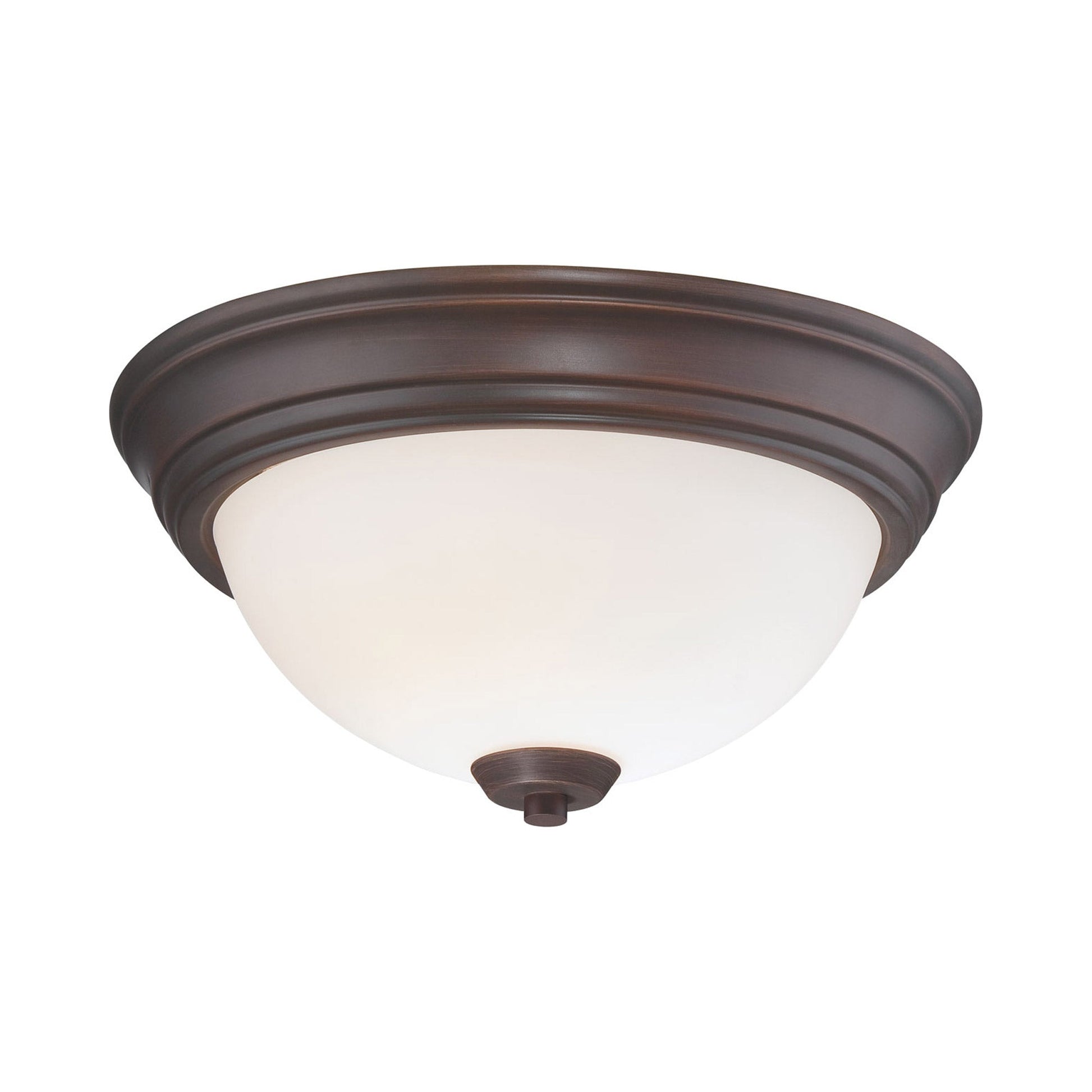 Overland Park Flush Mount Ceiling Light in Vintage Bronze.