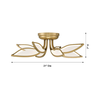 Papilio LED Flush Mount Ceiling Light - line drawing.