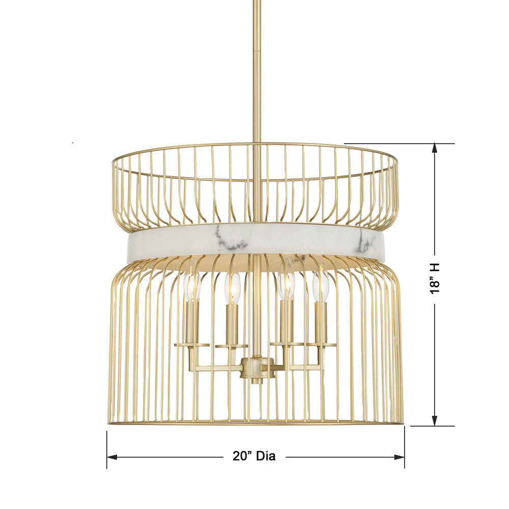 Park Slope Multi Light Pendant Light - line drawing.