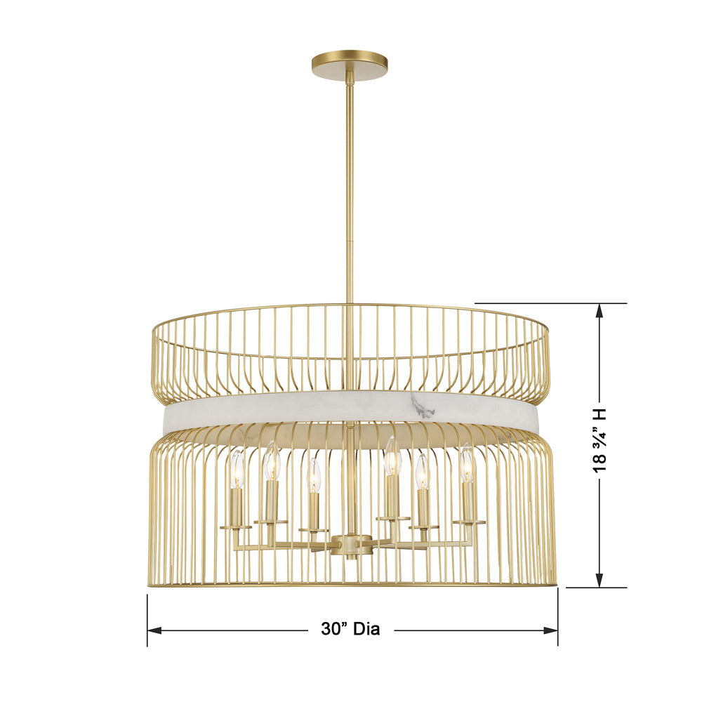 Park Slope Multi Light Pendant Light - line drawing.