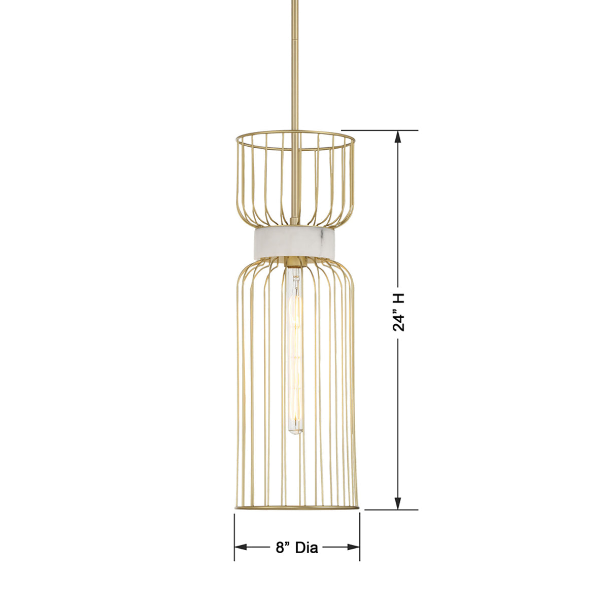 Park Slope Pendant Light - line drawing.