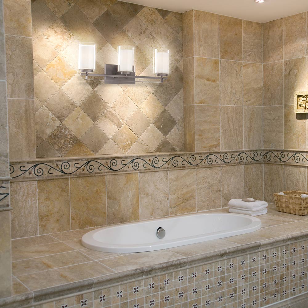 Parsons Studio Bath Vanity Light in bathroom.