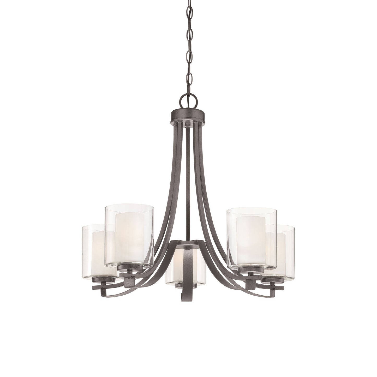 Parsons Studio Chandelier in Smoked Iron (5-Light).