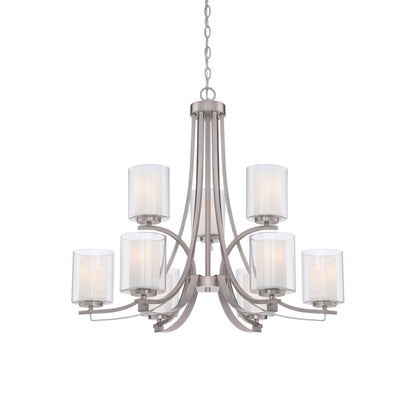 Parsons Studio Chandelier in Brushed Nickel (9-Light).