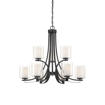 Parsons Studio Chandelier in Sand Coal (9-Light).