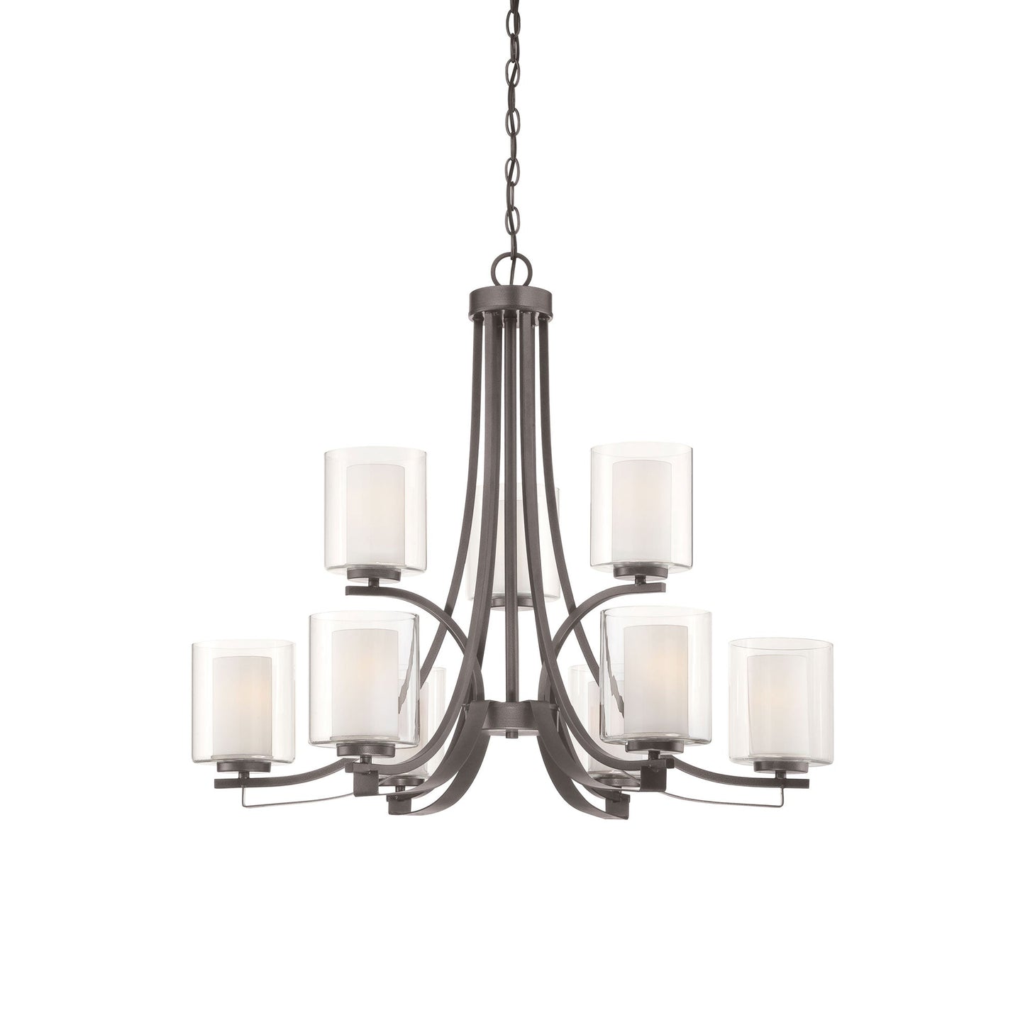 Parsons Studio Chandelier in Smoked Iron (9-Light).