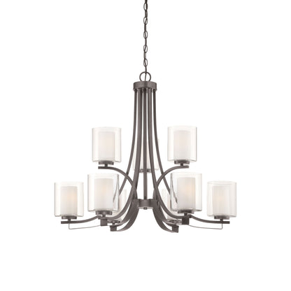 Parsons Studio Chandelier in Smoked Iron (9-Light).